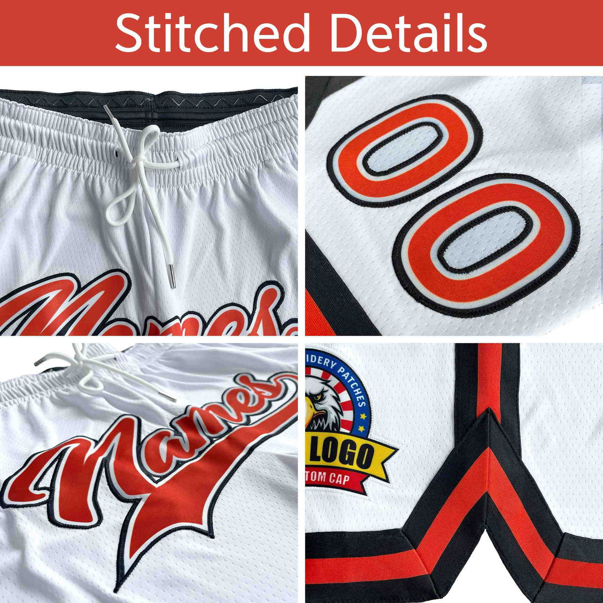 Custom Royal Orange-White Personalized Basketball Shorts