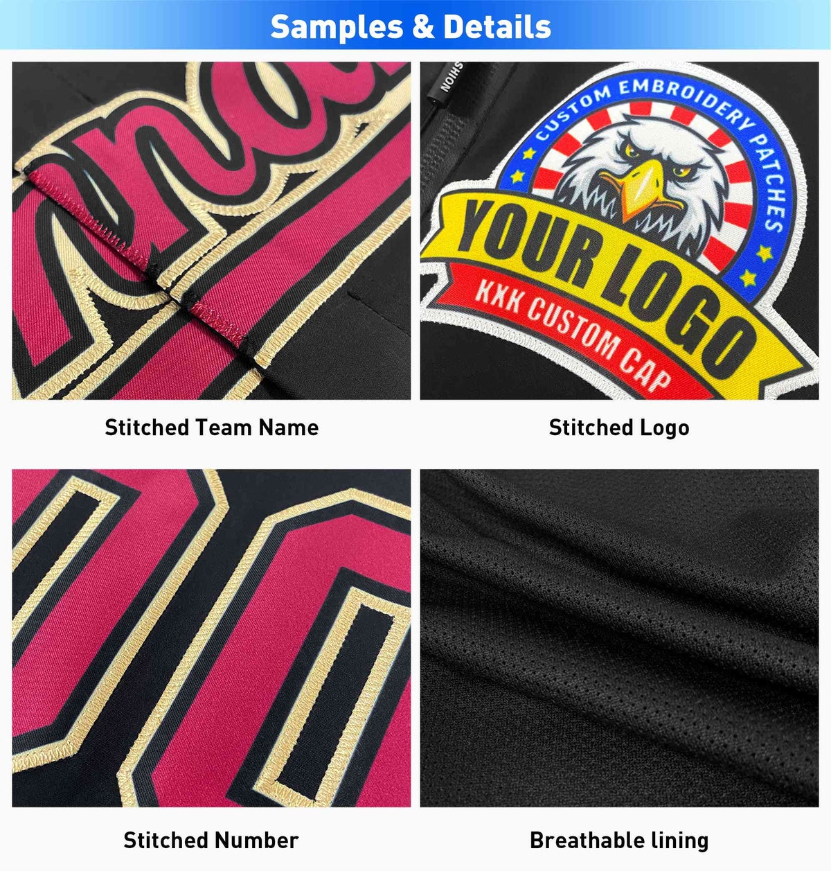 Custom Old Gold Black-White Classic Style Waterproof Jacket