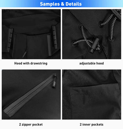 Custom Navy Teal-Gray Classic Style Waterproof Jacket
